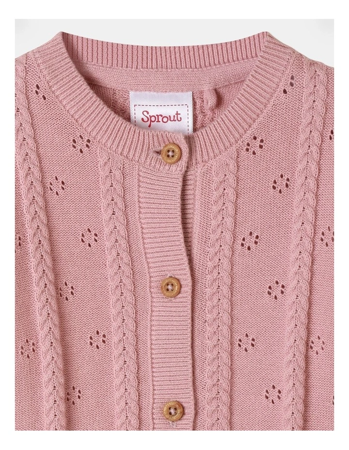 Knit Pointelle Coverall in Blush