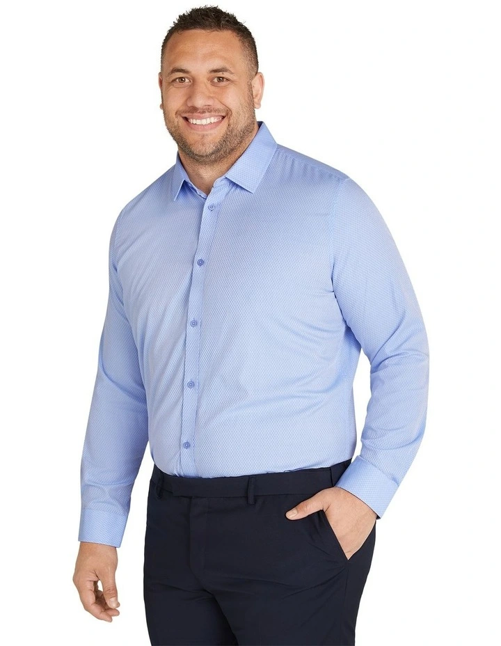 Boston Textured Bamboo Blend Shirt in Sky
