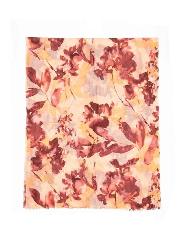 Australian Wool Print Scarf in Brown