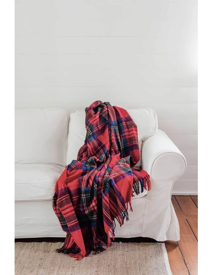 Heritage Collection Recycled Wool Scottish Tartan Blanket in Traditional