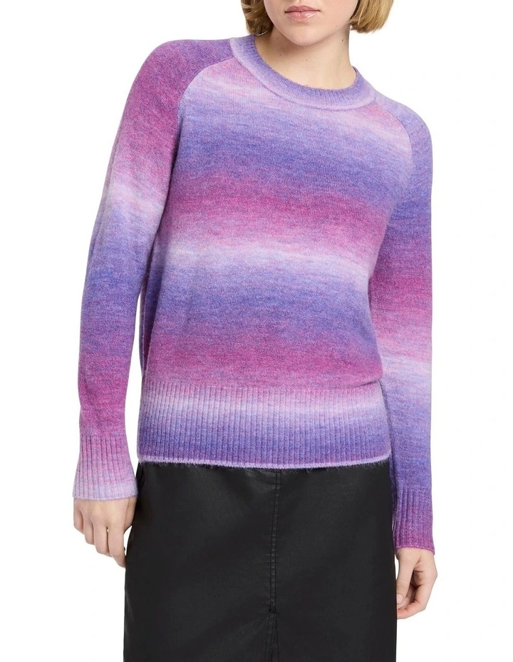 Ombre Run To You Knit Sweater in Purple Multi