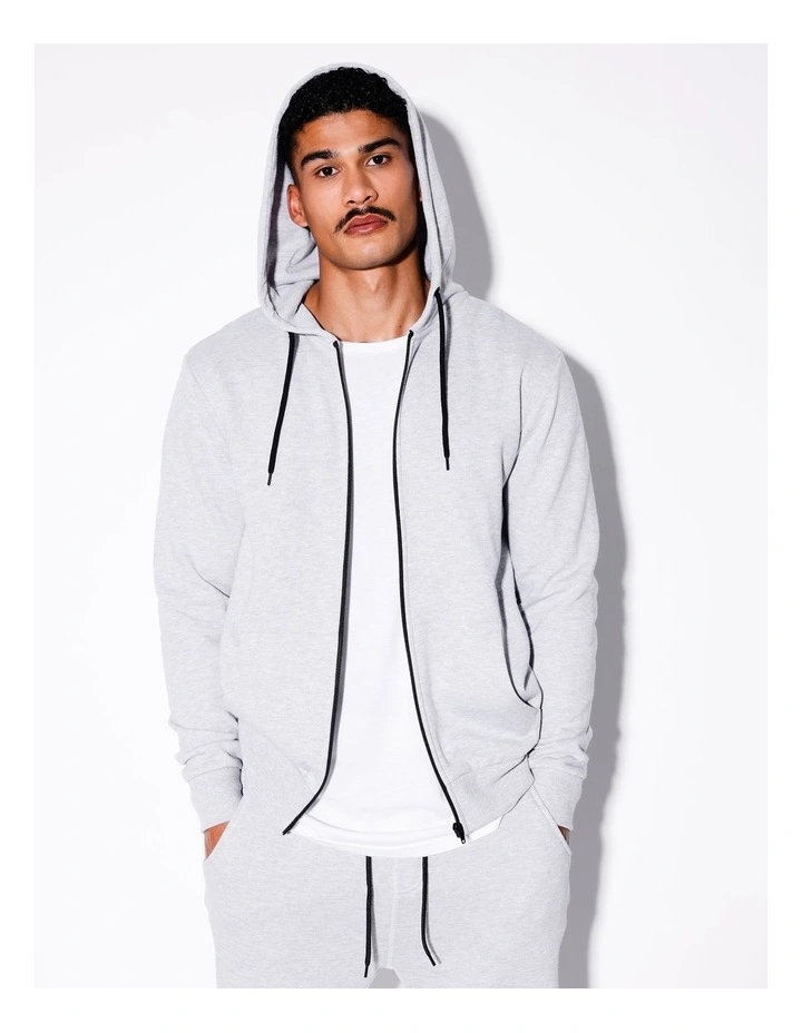 Mitchell Zip Thru Hoodie in Grey