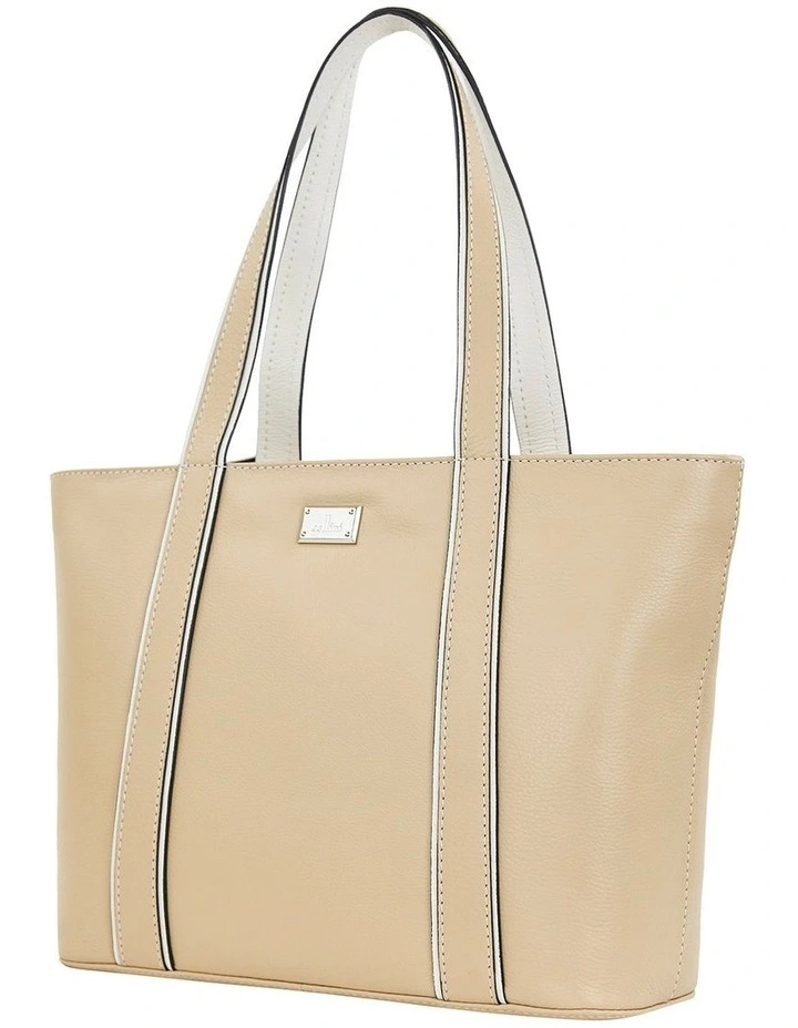 Kiama Leather Tote in Sand