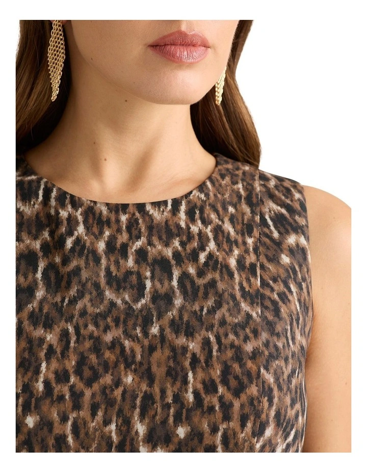 Tillee Cropped Tank in Brown Multi