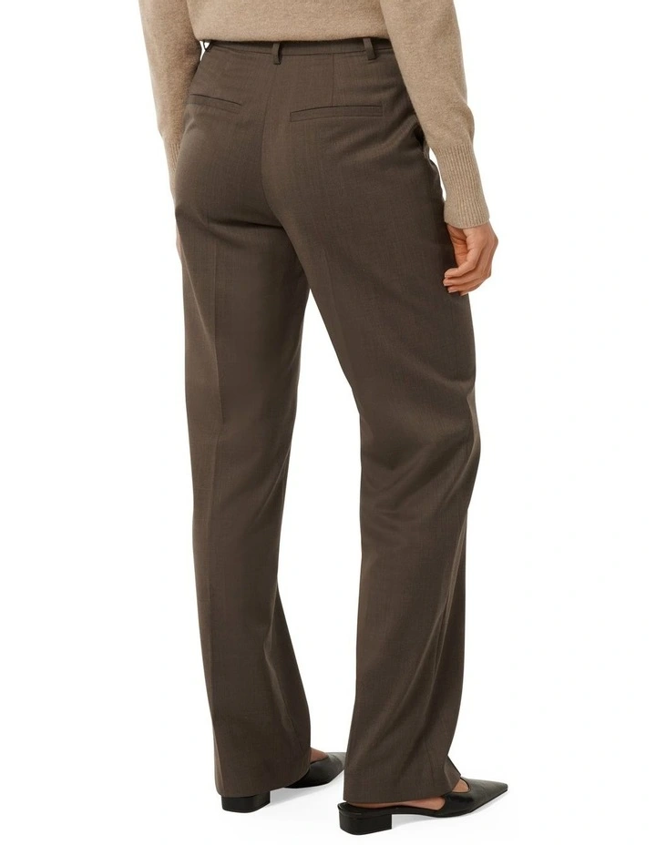 Kara Straight Tailored Pants in Brown