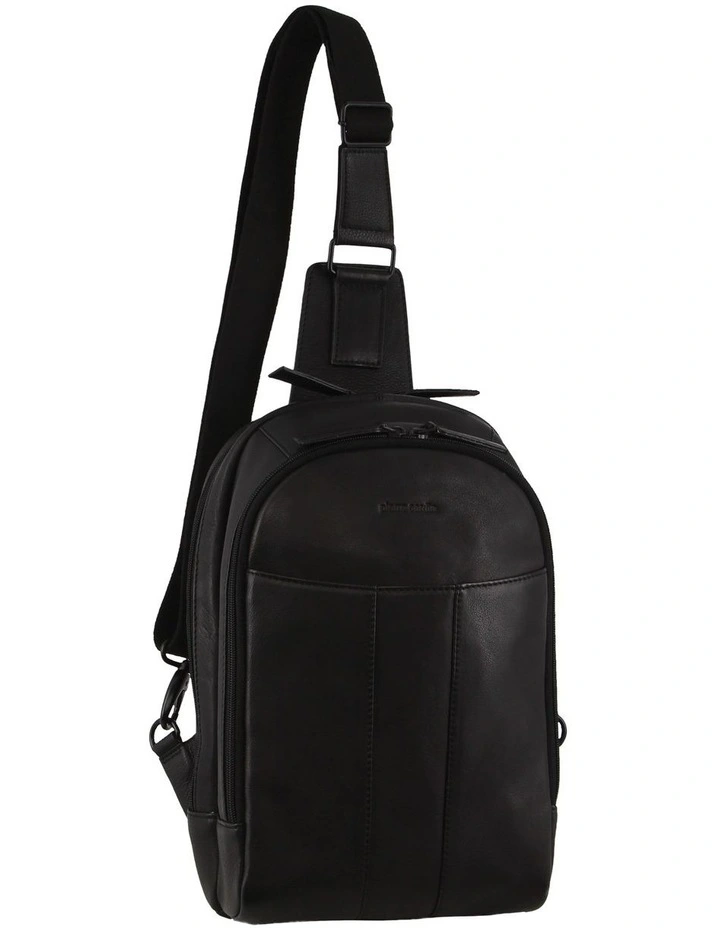 Leather Sling Bag in Black