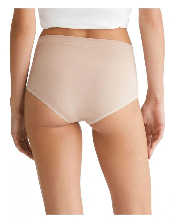 Ideal Stretch Cotton High Rise Brief in Cedar