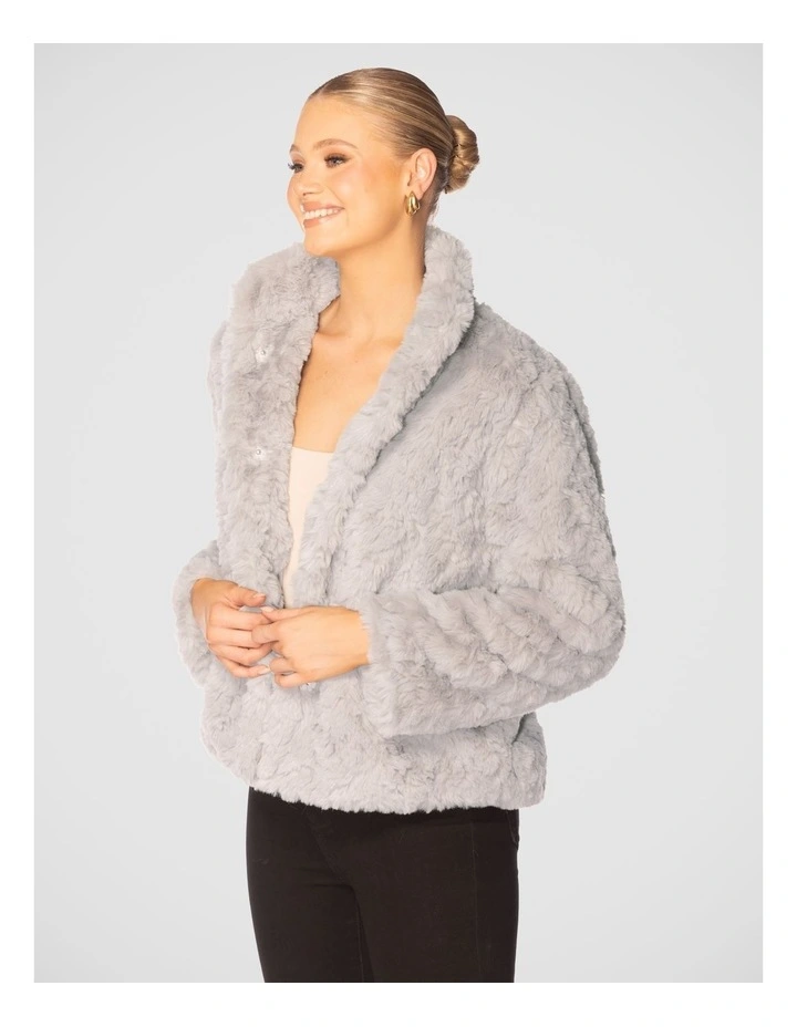 Evianna Faux Fur Jacket in Grey