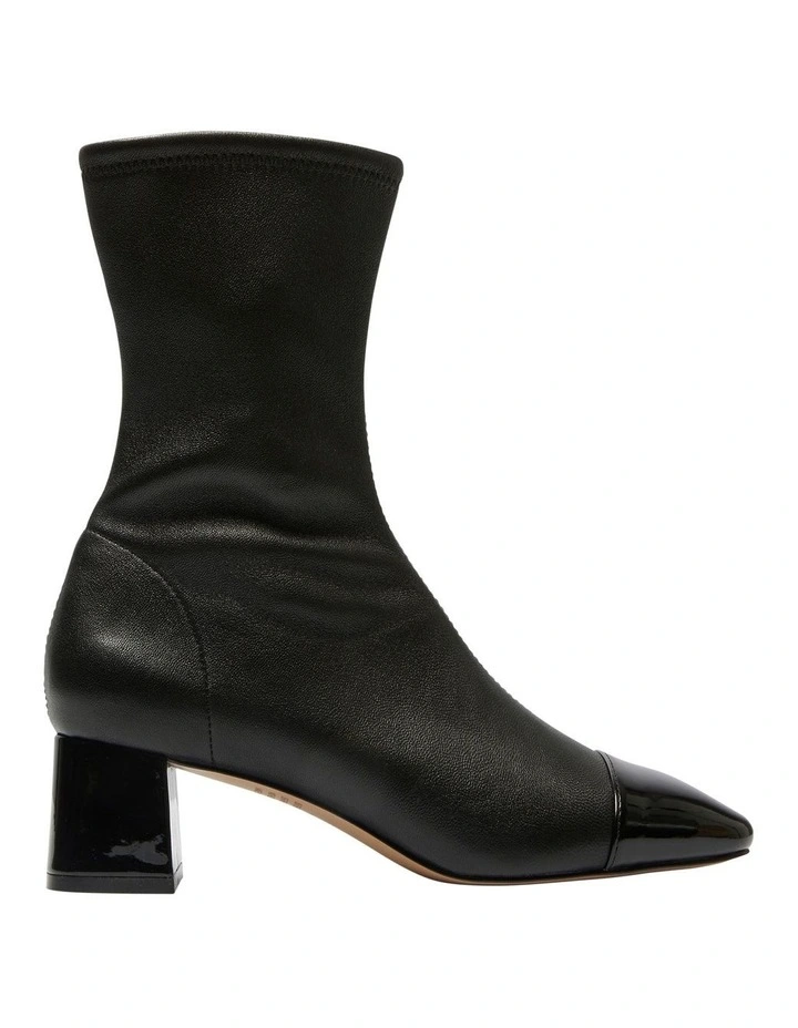 Token Boots in Black Patent/Stretch