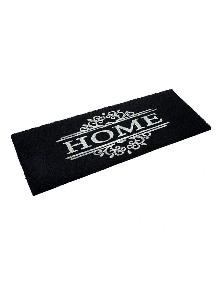 Home Dark Grey PVC Backed Coir Doormat 45x120 cm