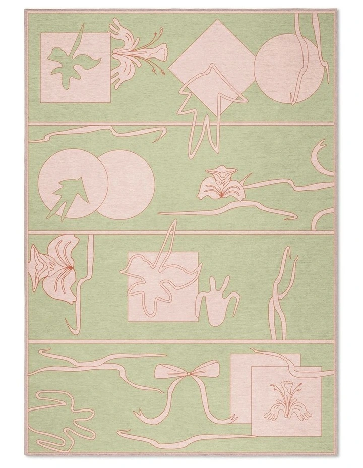 Ethics Washable Chenille Area Rug in Peach
