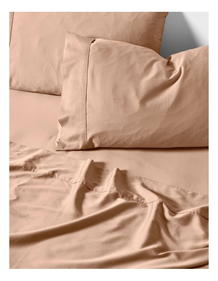 Nara Bamboo Cotton 400TC Sheet Set in Clay