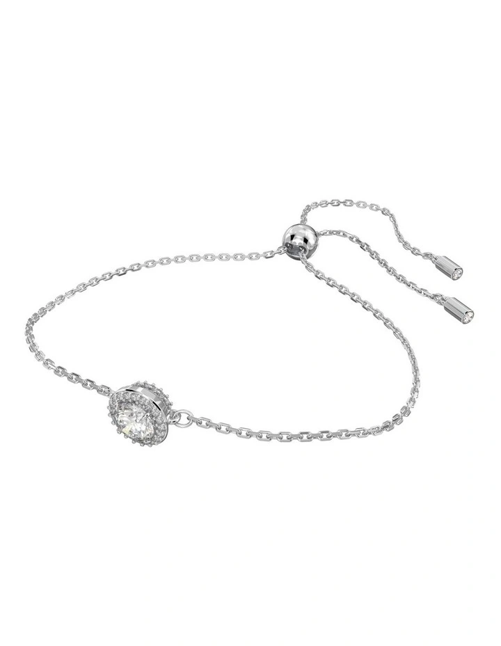 Constella Bracelet Round Cut Pave Rhodium Plated in White