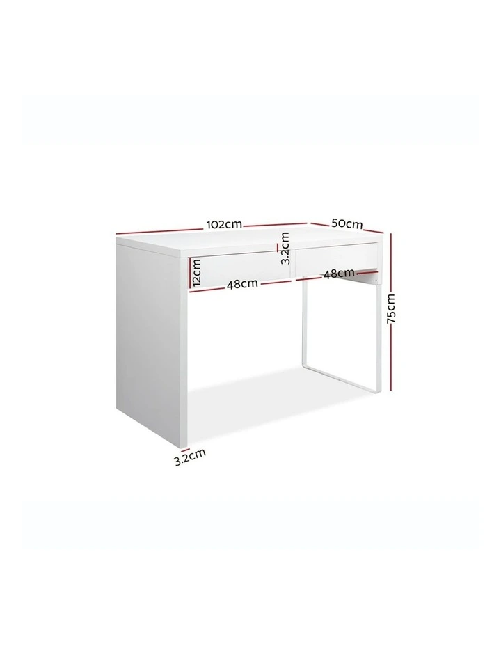 Metal Desk With 2 Drawers