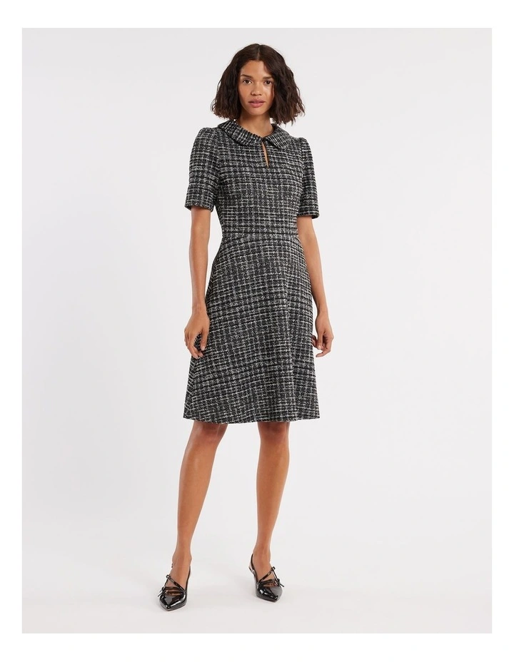 Islington Ponte Dress in Black/Ivory