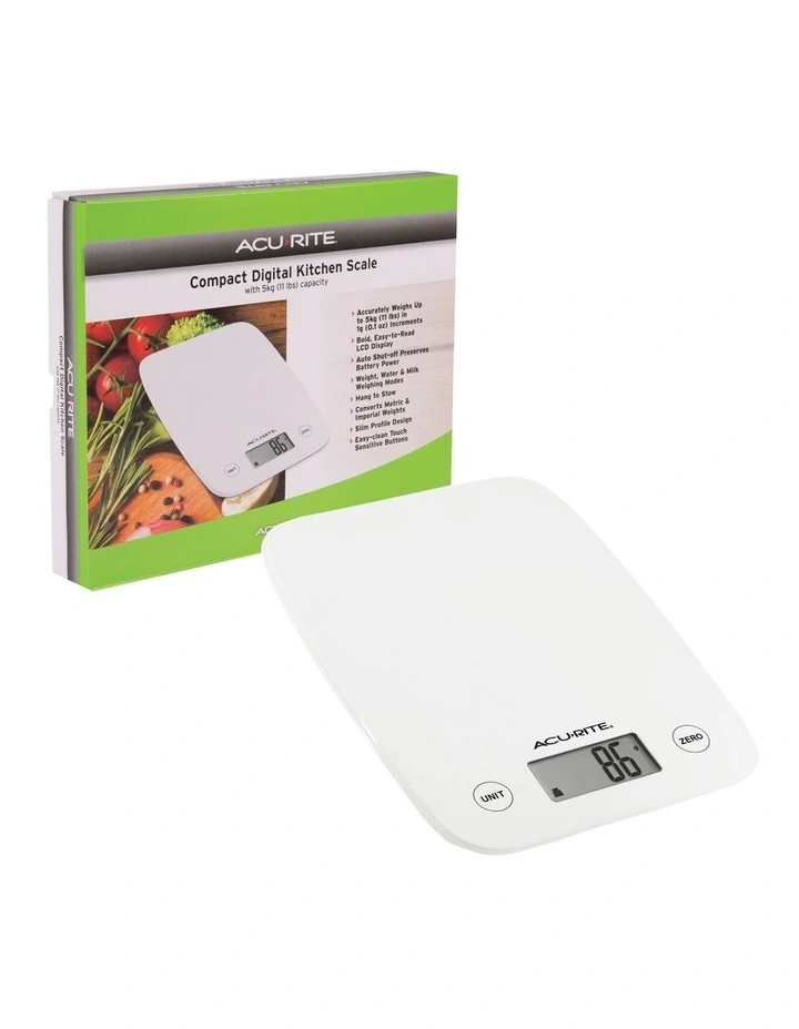 Compact Digital Scale 1g/5kg in White