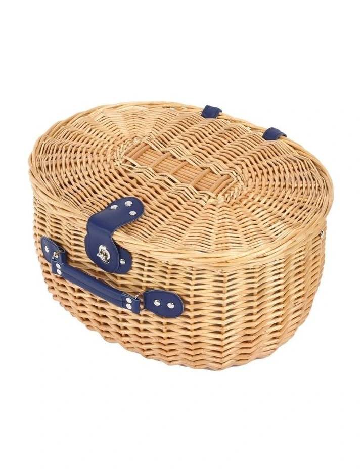 Adelaide Oval Wicker Picnic Basket 4 People 44x32x25cm in Natural
