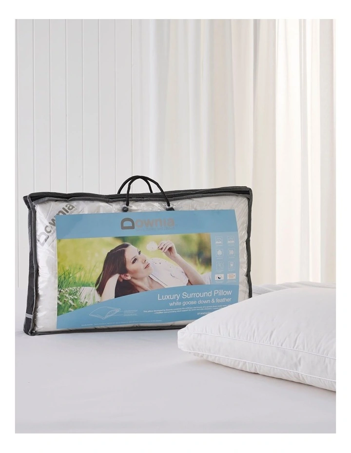 Luxury Surround Goose Down And Feather Pillow in White