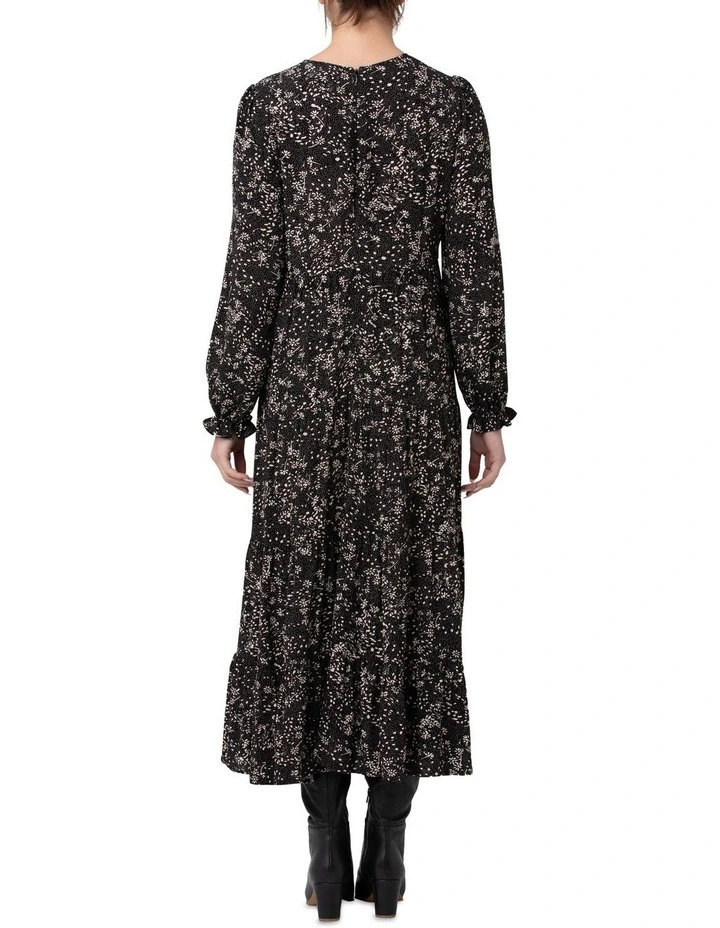 Trixie Tiered Dress in Black