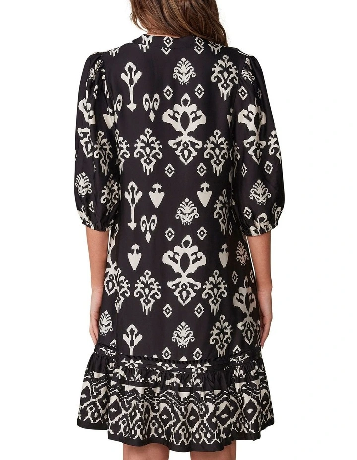 Nora Dress in Black/Cream