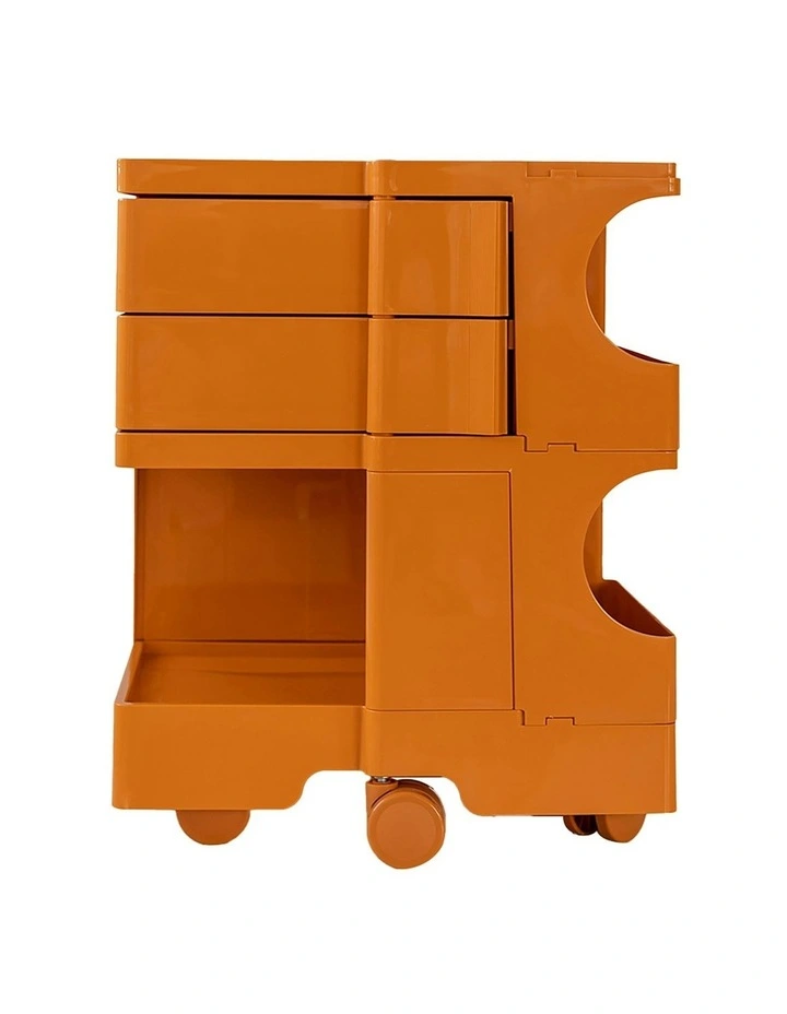 Storage Trolley Bedide Table 3 Tier Cart Boby Replica in Orange