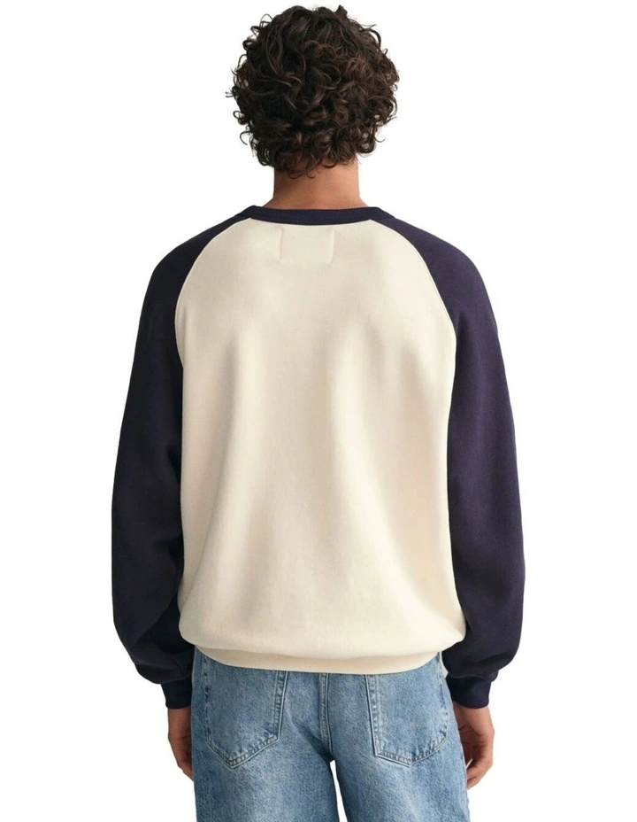 USA Crew Neck Sweat Top in Cream