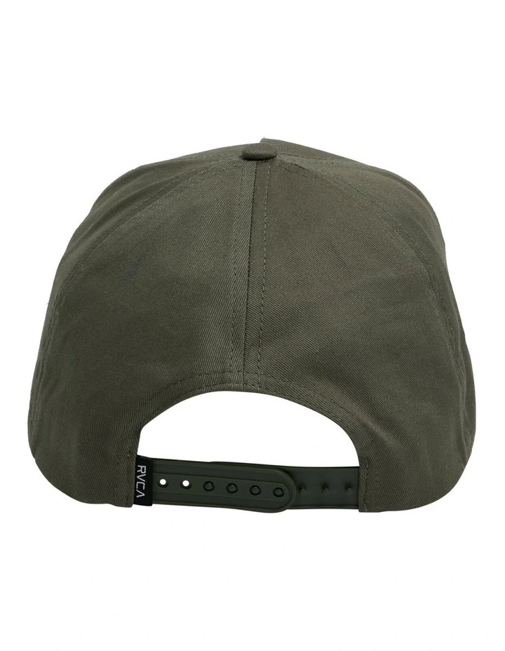 Alley Script Pinched Snapback Cap in Jade