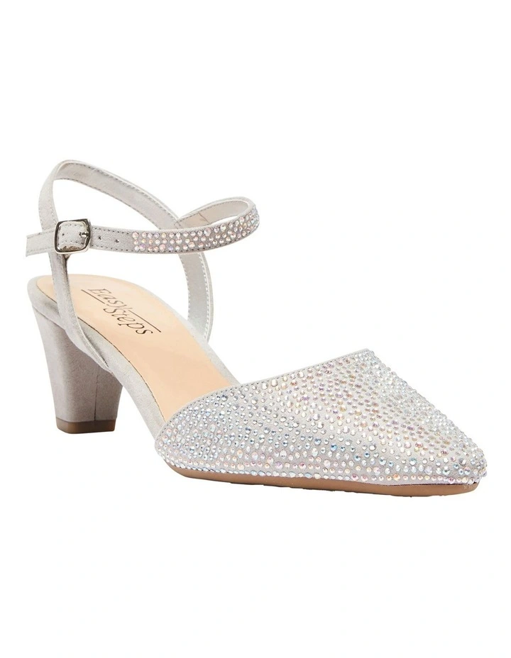 Adelle Heeled Shoes In Silver Fabric