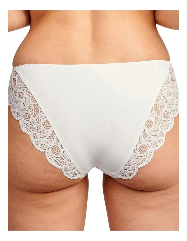 Ariane Essential Ribbed Microfibre Bikini Brief With Lace in White
