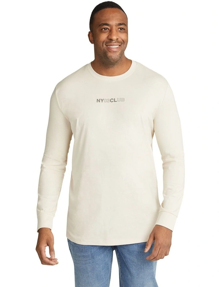 Typo Long Sleeve Top in Stone