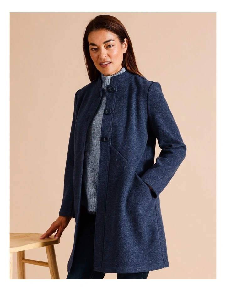Unlined Jacket With Diagonal Pockets In Sapphire