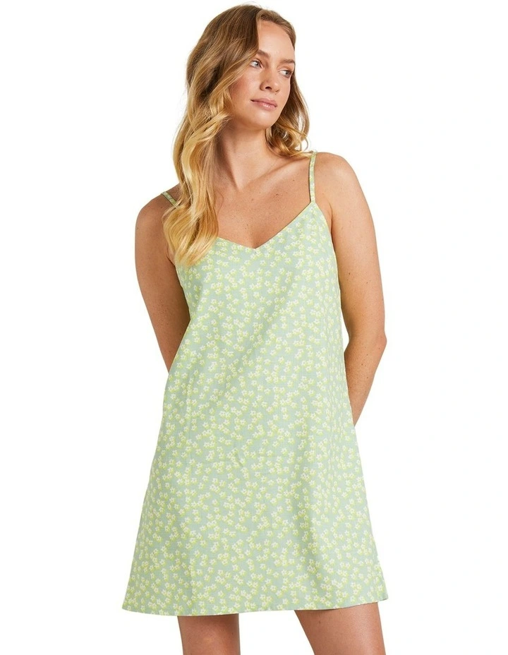 Shine A Light Dress in Quiet Green Floral Delight