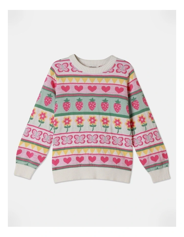 Fair Isle Design Intarsia Knit Sweater In Assorted
