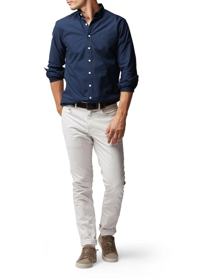 Gunn Oxford Sports Fit Shirt in Navy