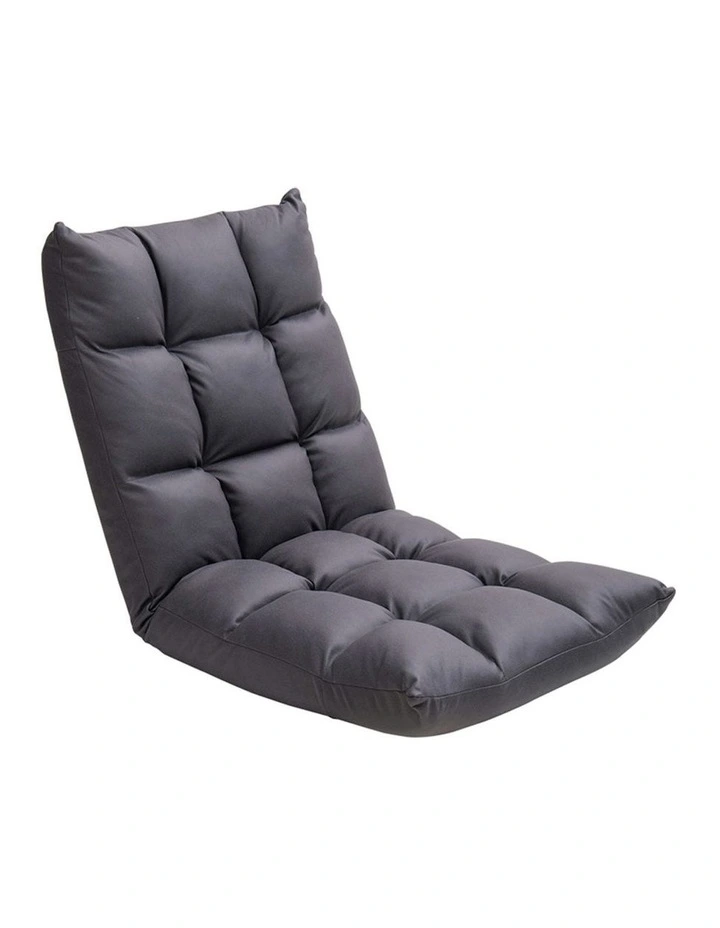 Foldable Lounge Floor Recliner Adjustable Gaming Sofa in Grey