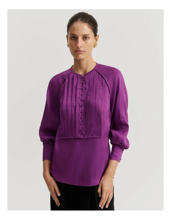 Fluid Long Sleeve Popover in Boysenberry