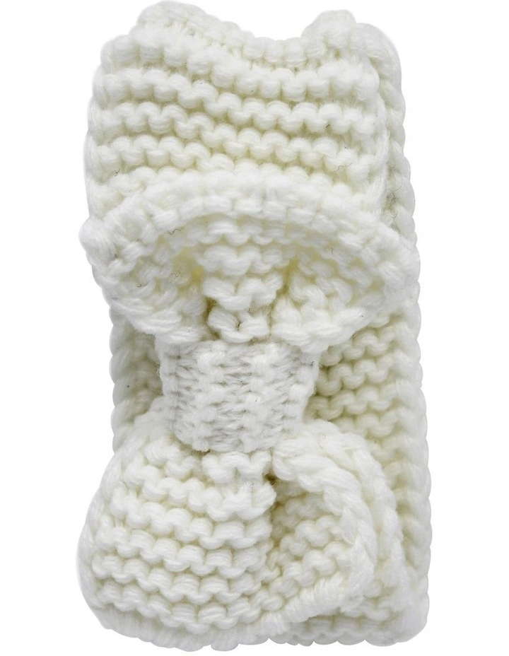 Bow Knit Hairwrap in White