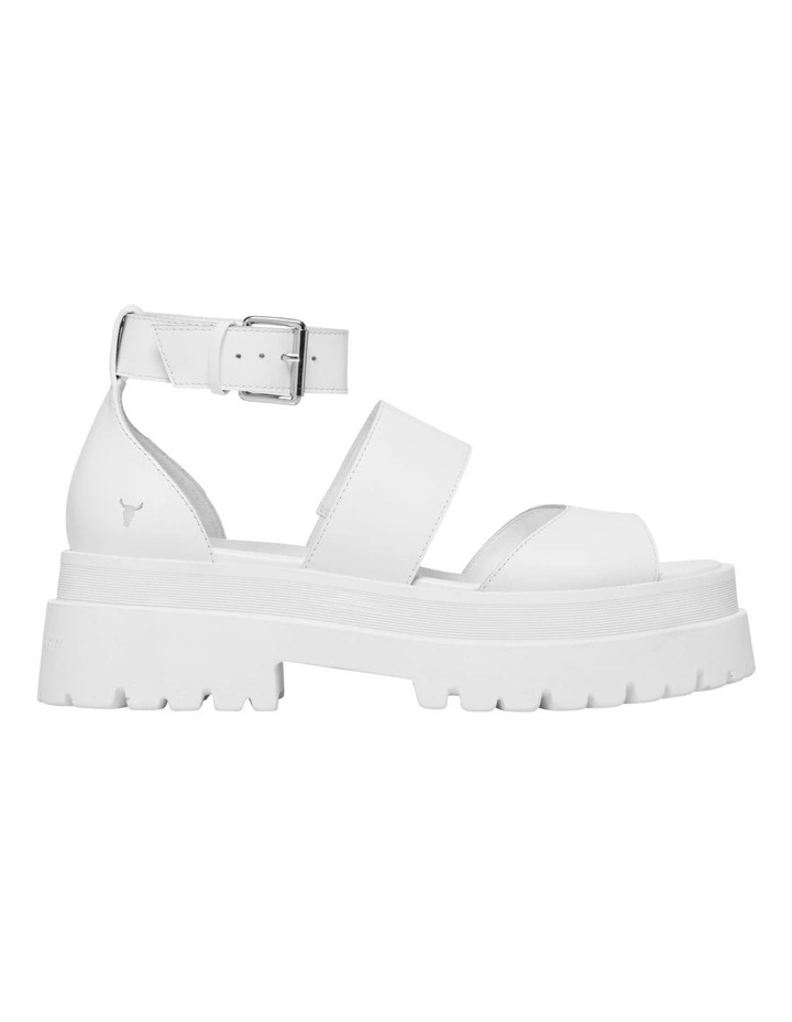 Thrilled Leather Sandal in White