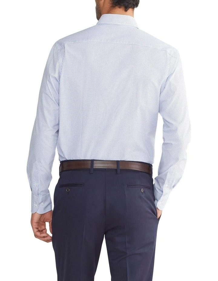 Tailored Dot Print Long Sleeves Shirt in Sky