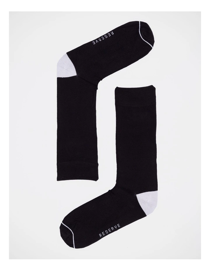 Bamboo Plain Socks 5 Pack in Black