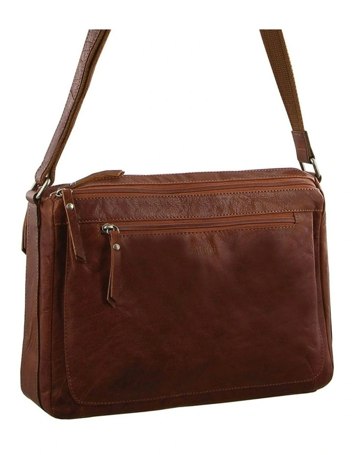 Nappa Leather Cross-Body Bag in Chestnut