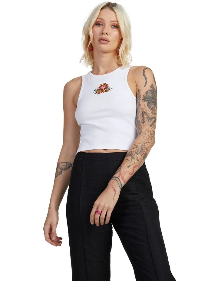 United Pops Staple Tank in White