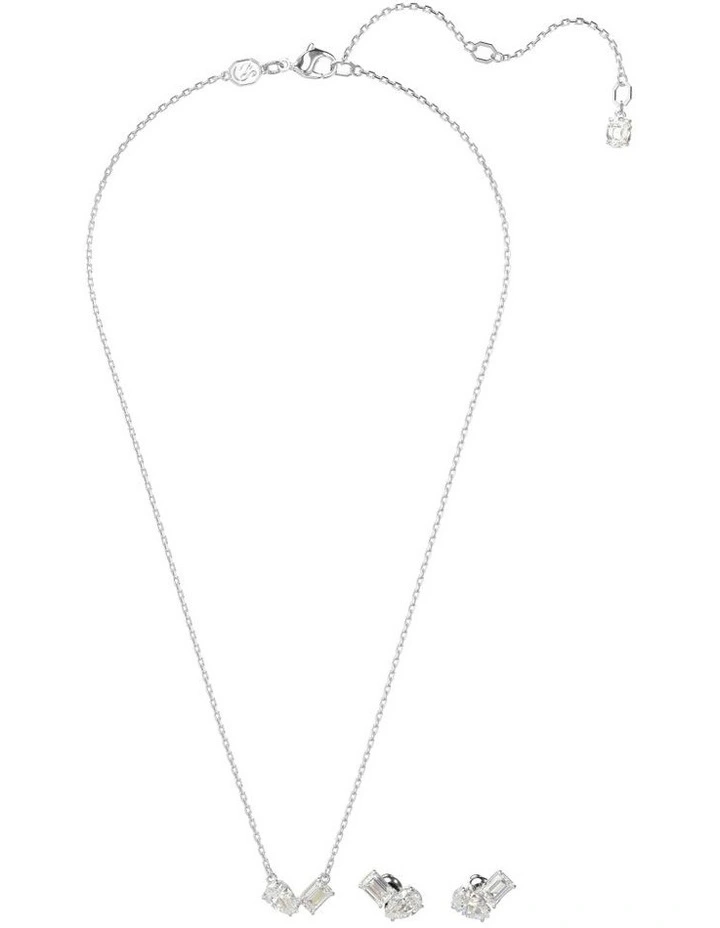 Mesmera Set Mixed Cuts Rhodium Plated in White