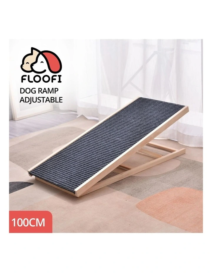 Wooden Adjustable Height Pet Ramp Sofa Stairs 100x45x9.5cm in Multi