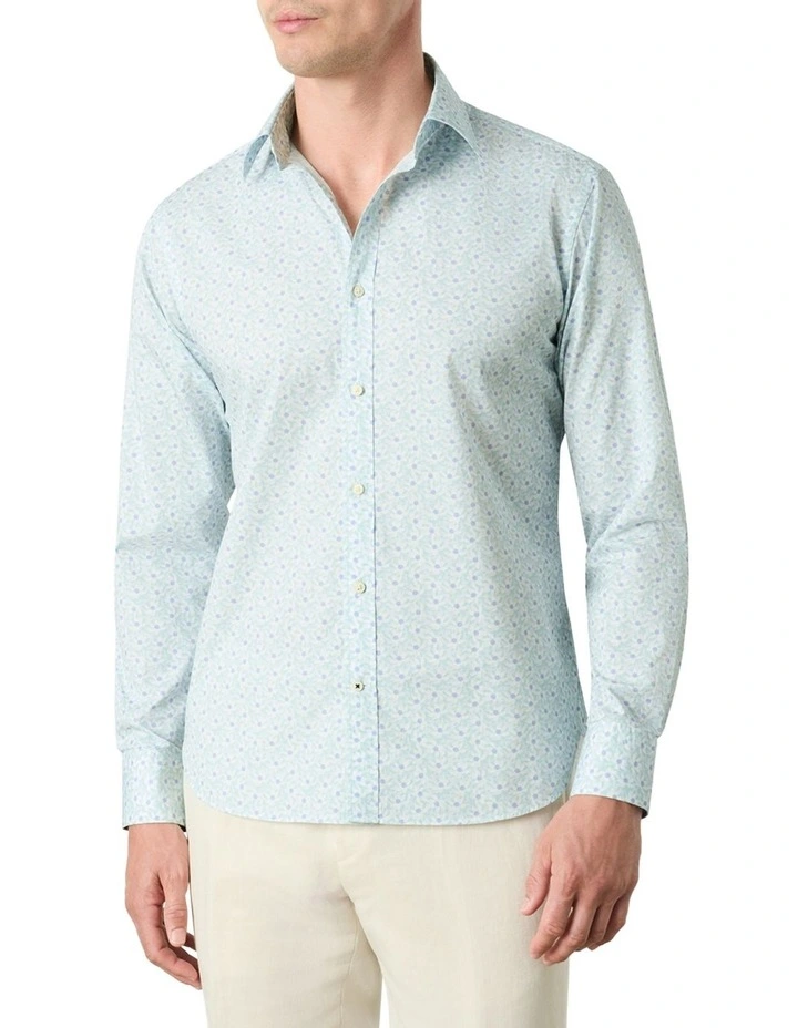 Pearson Floral Shirt in Sky White