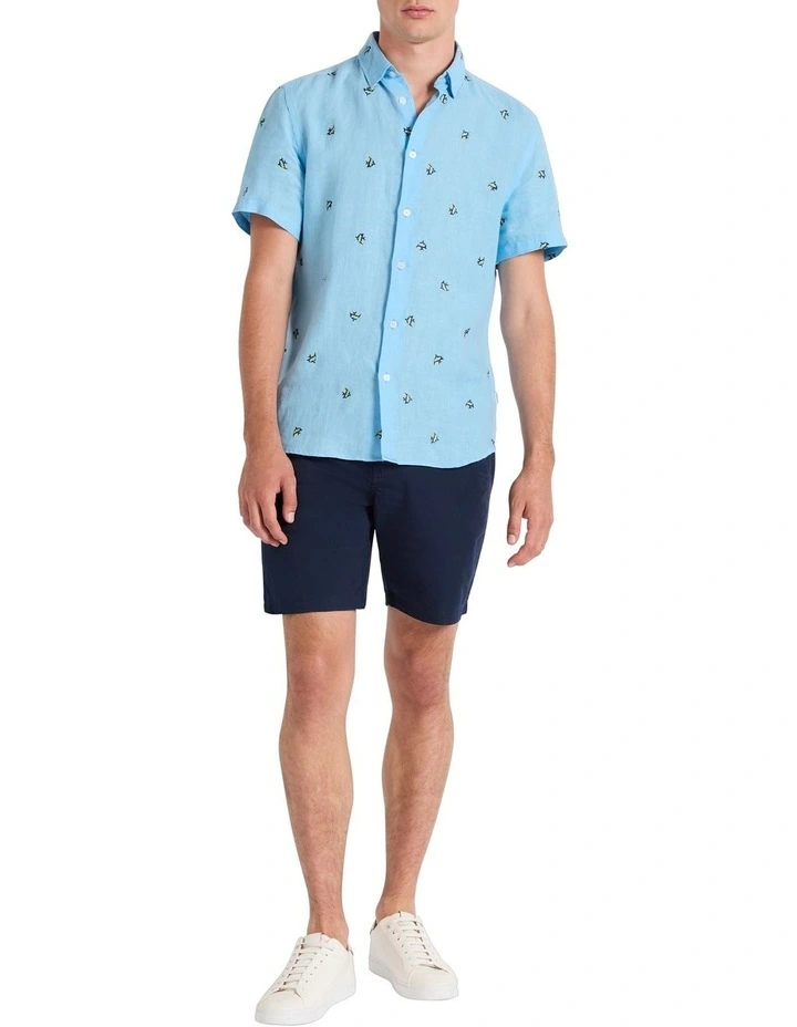 Finish Line Linen Shirt in Blue