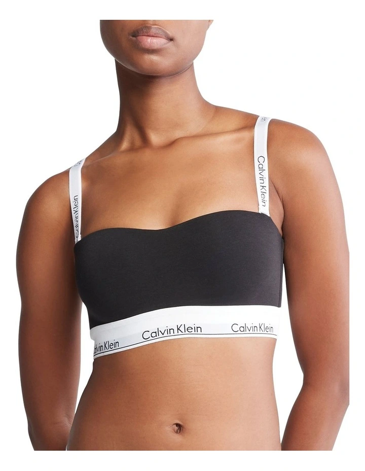 Modern Cotton Lightly Lined Bandeau in Black