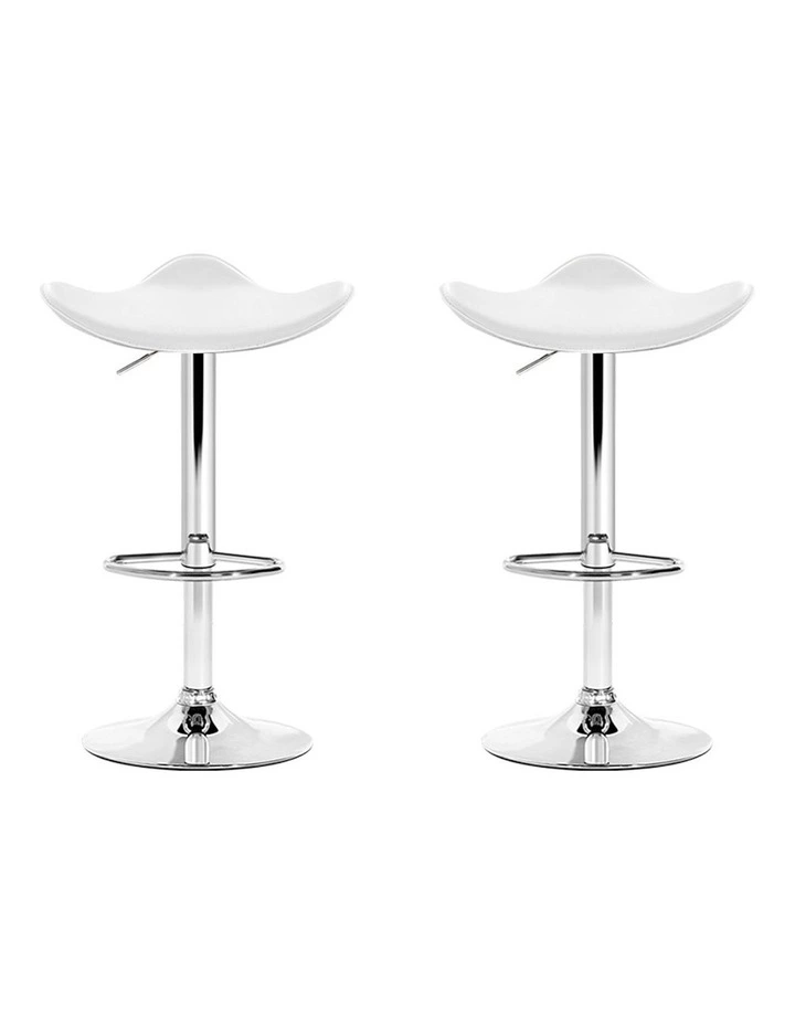 PVC Leather Kitchen Bar Stools Set Of 2 in White