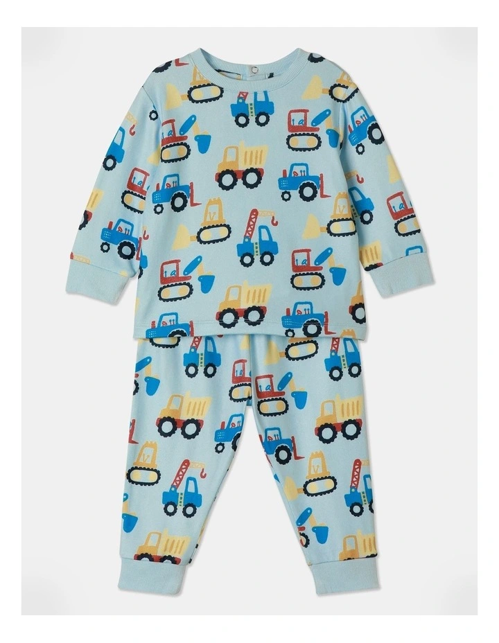Construction Pyjama Set in Light Blue