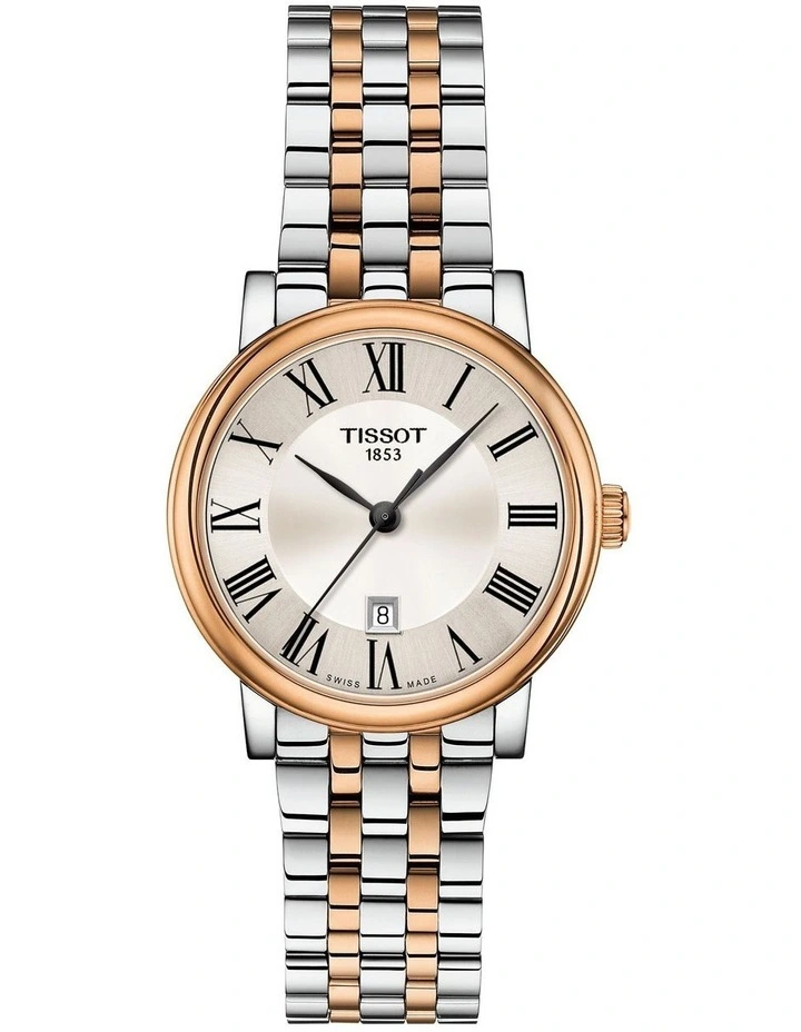 Carson Premium Lady T1222102203301 Quartz Watch in Grey/Rose Gold